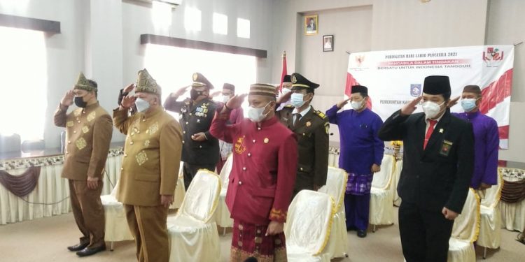 Dandim 0431/Babar Hadiri Peringatan Kelahiran Pancasila Secara Virtual