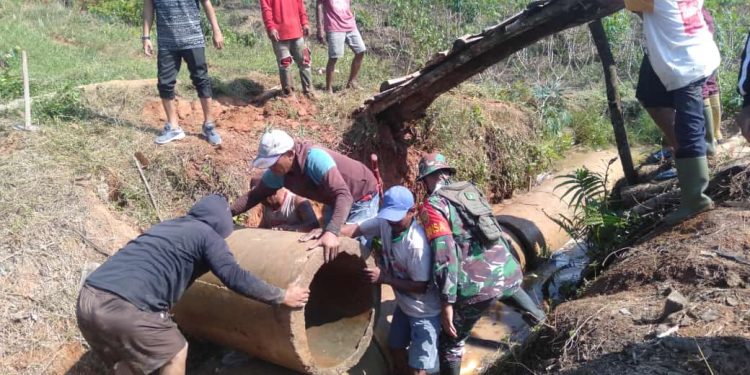 Begini Bentuk Peduli Babinsa Koramil 426-04 Banjar Agung Budidayakan Gotong Royong