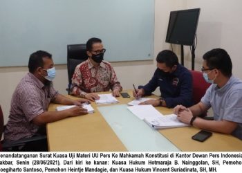 Pekan Depan Uji Materi UU Pers Segera Didaftarkan ke MK