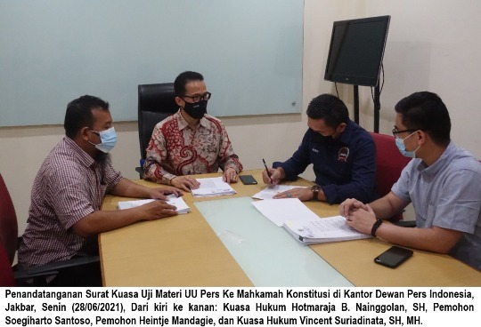 Pekan Depan Uji Materi UU Pers Segera Didaftarkan ke MK