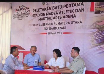 Bupati Karo Hadiri Peletakan Batu Pertama Stadion Madya Atletik dan Martials Arts Arena di Kawasan Sumut Sport Center