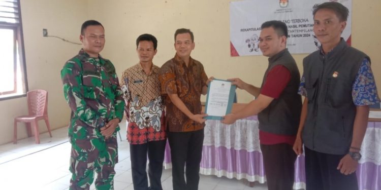 Danpos Tempilang Koramil 431-03/Kelapa Hadiri Rapat Pleno Terbuka Rekapitulasi DPHP Tingkat Kecamatan Tempilang