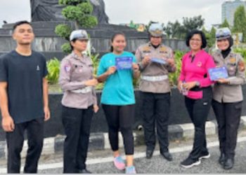 Ditlantas Polda Riau Sosialisasi Kamseltibcarlantas di Car Free Day
