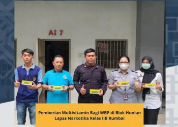 Pemberian Multivitamin Bagi WBP di Blok Hunian Lapas Narkotika Kelas IIB Rumbai